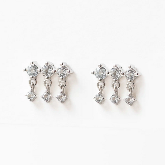 Boucles d’oreilles Art déco topazes véritables – En Argent