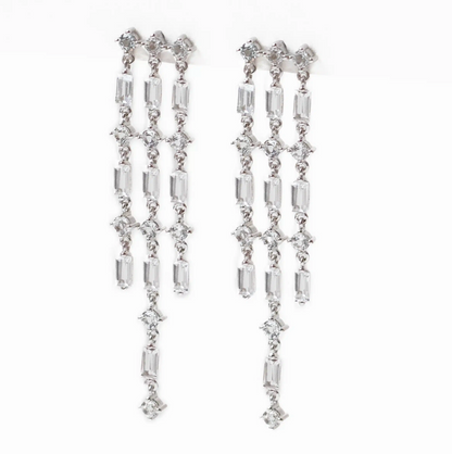 Boucles d’oreilles Riviera Art déco topazes véritables – En Argent
